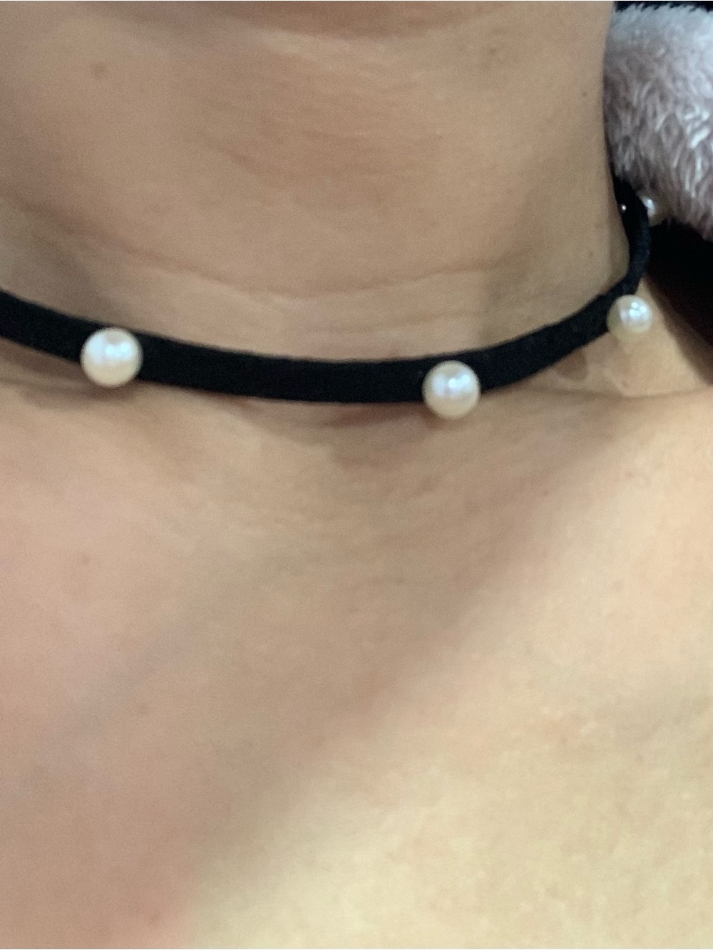 Claire's Black Choker Necklace with Pearl Accents. Never before used.